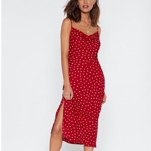 NWT Nasty Gal Throw the Cowl Midi Dress